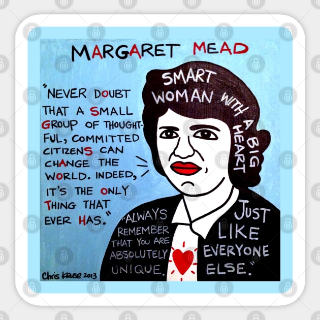 Margaret Mead Sticker by krusefolkart